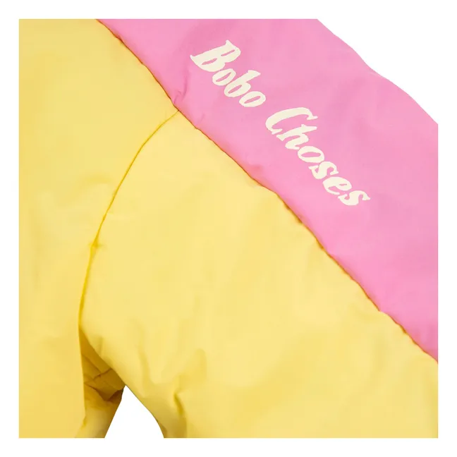 Chaqueta reversible de fibra reciclada Colorblock para bebé | Amarillo