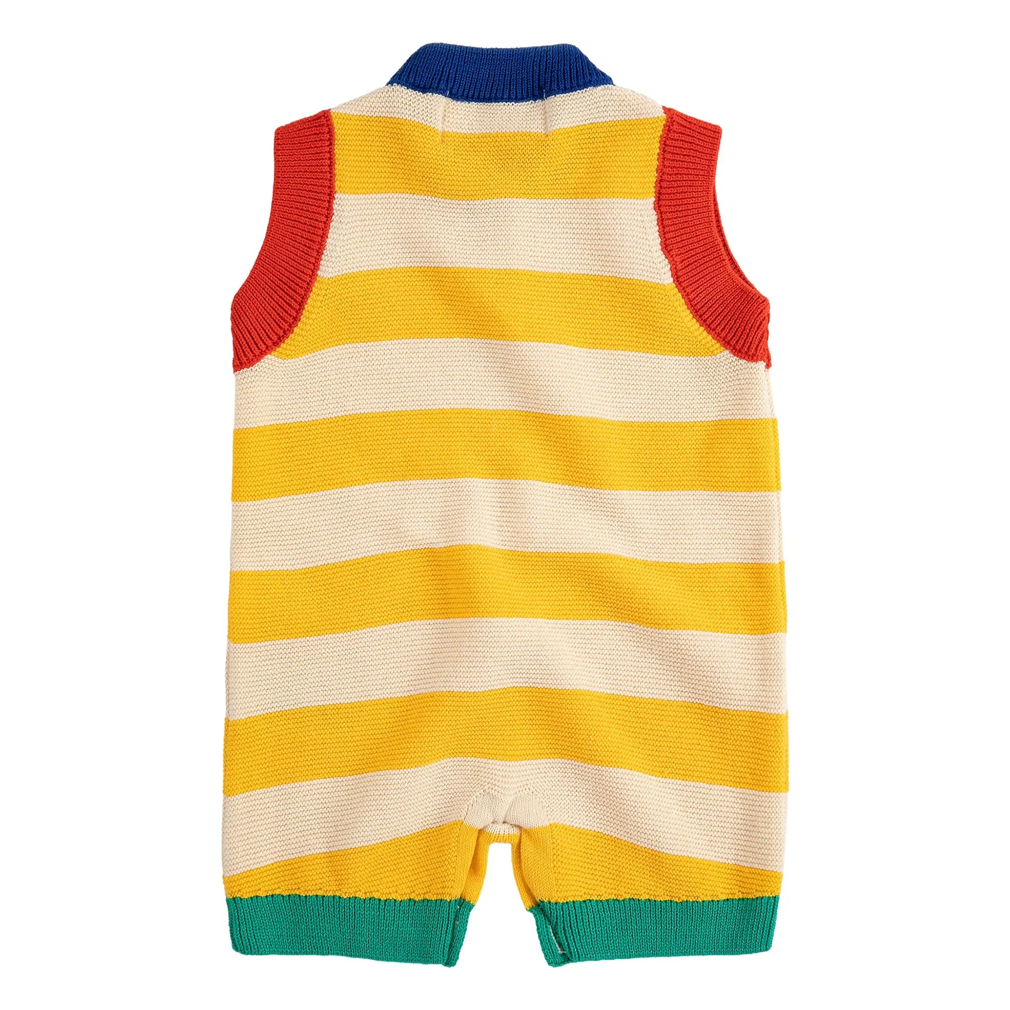 Combishort Rayée Maille Coton Bio | Jaune- Image produit n°3