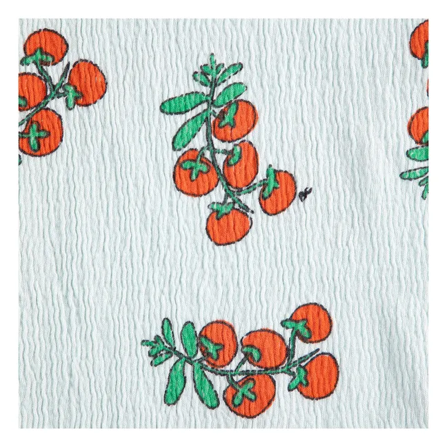 T-shirt Crop Tomates Coton Bio | Bleu pâle
