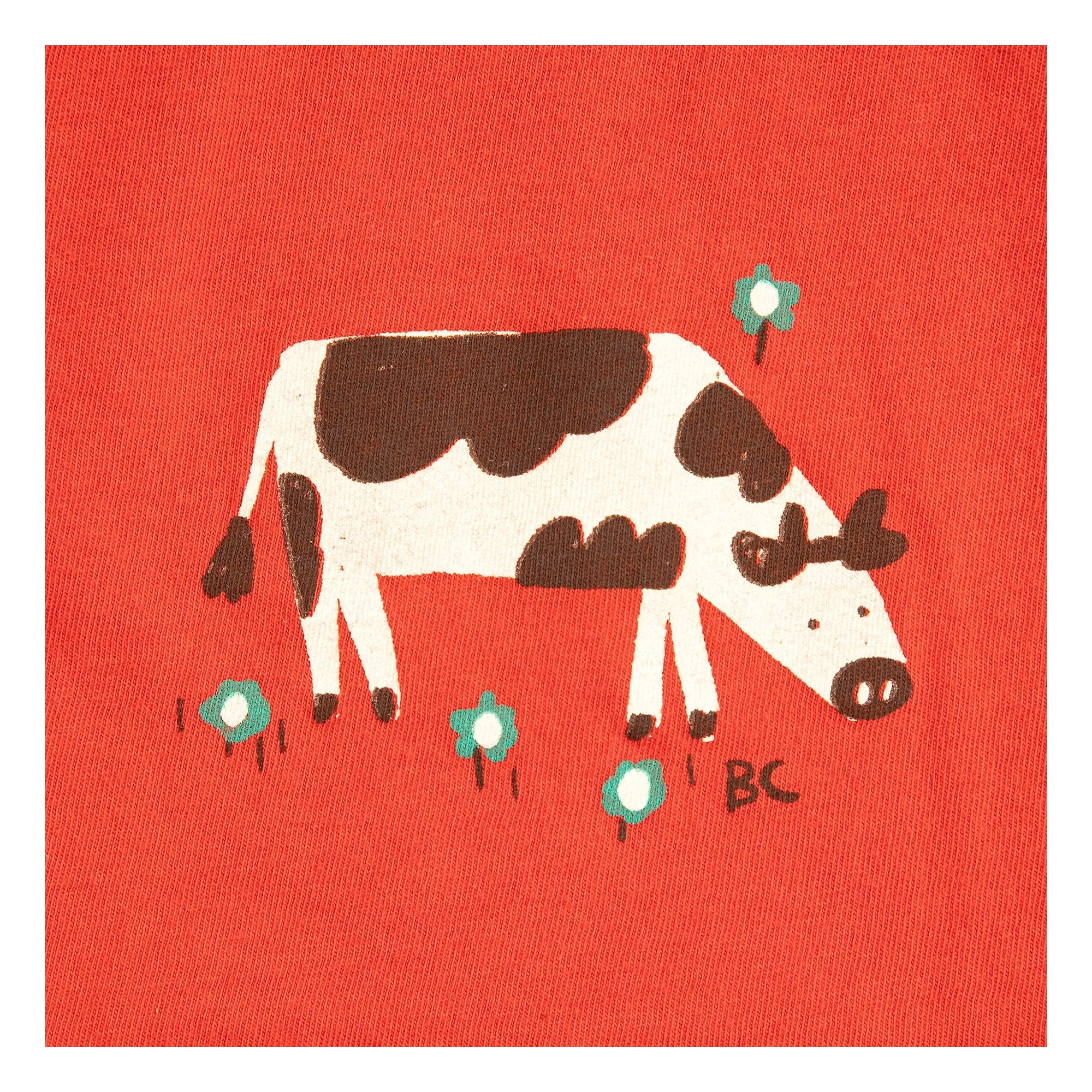 T-shirt Crop Ferme Coton Bio | Rouge- Image produit n°3
