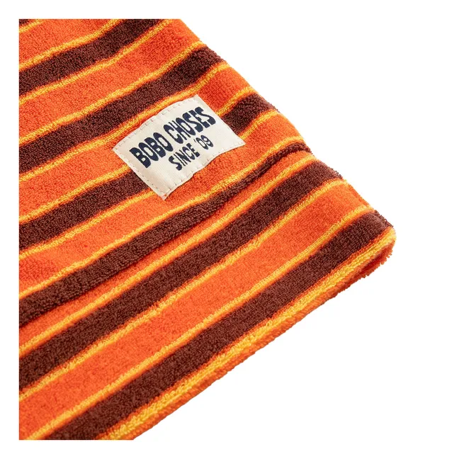 Gestreiftes Poloshirt Frottee | Orange