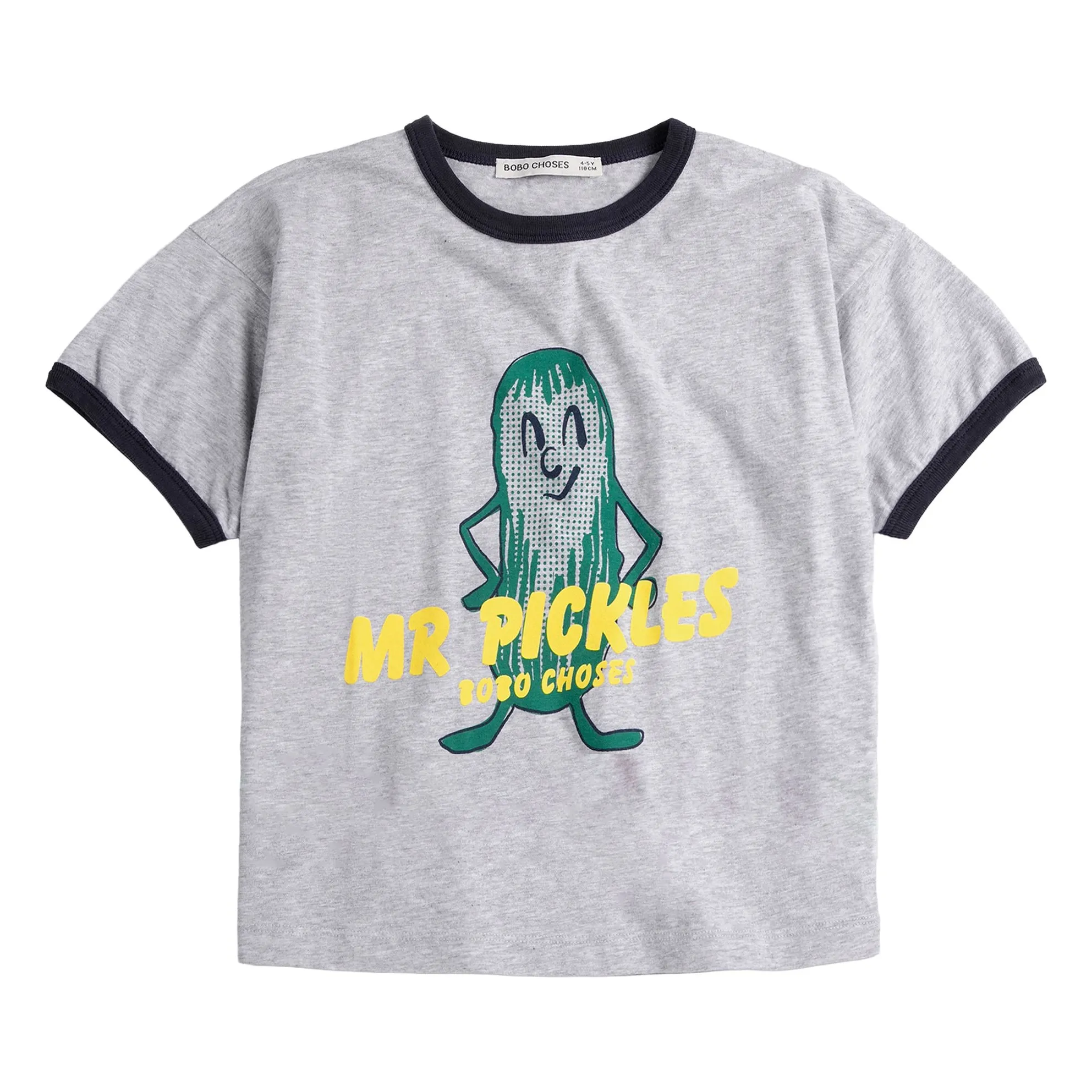 Bobo Choses Heather Grey Mr Pickles Organic Cotton T-Shirt