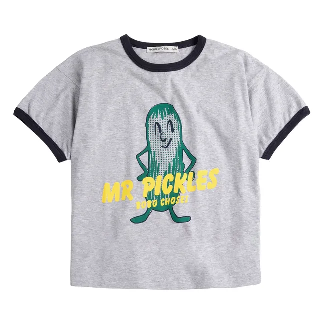 Camiseta de algodón ecológico Mr Pickles | Gris Jaspeado