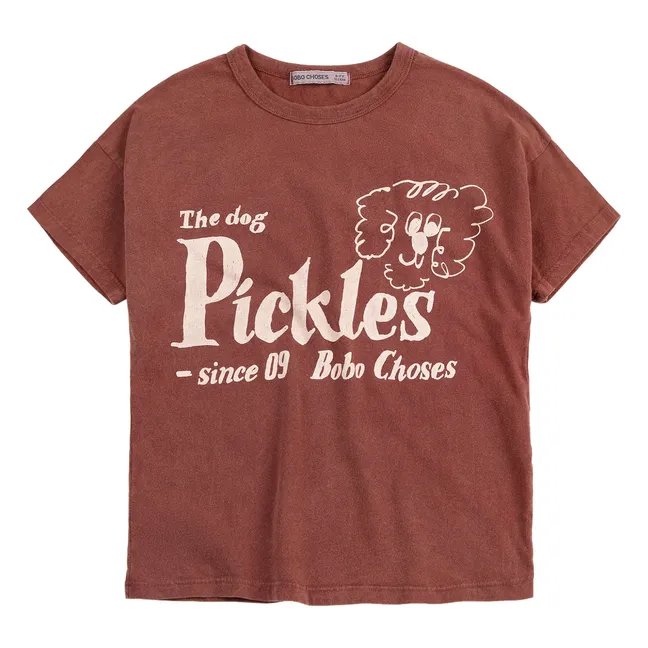 T-shirt The Dog Pickles Coton Bio | Marron