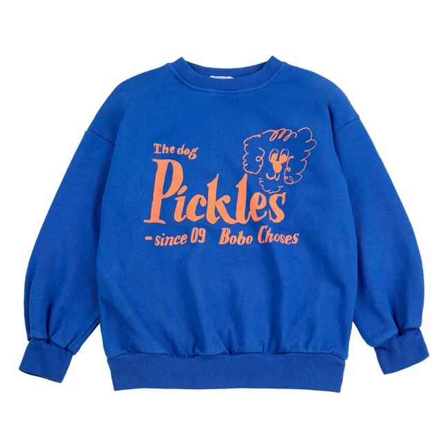 Sweat The Dog Pickles Coton Bio | Bleu roi
