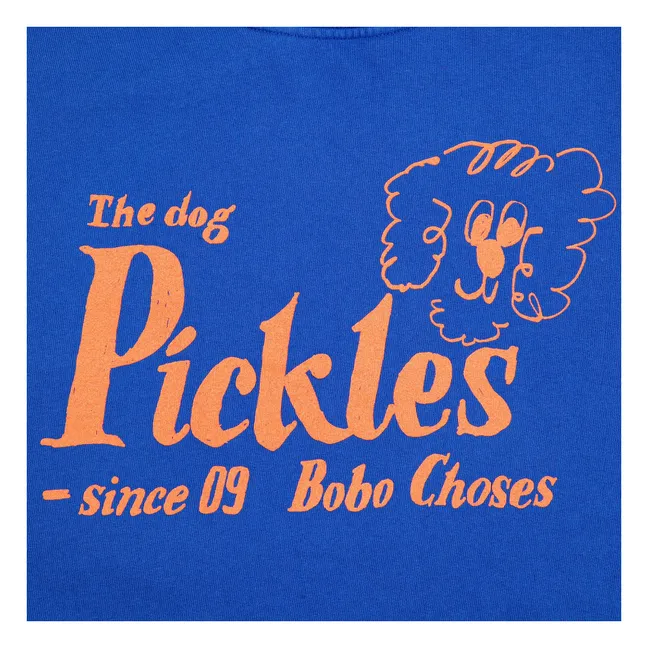 Sweat The Dog Pickles Coton Bio | Bleu roi