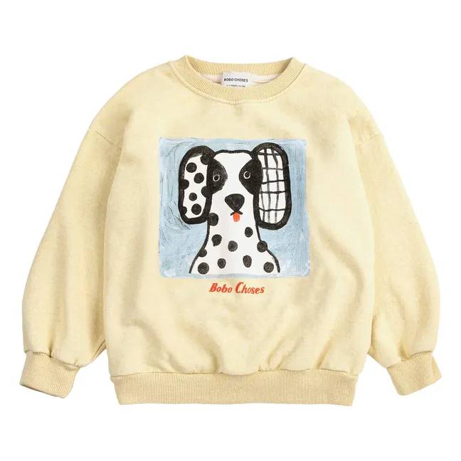Dalmatian organic cotton sweatshirt | Yellow