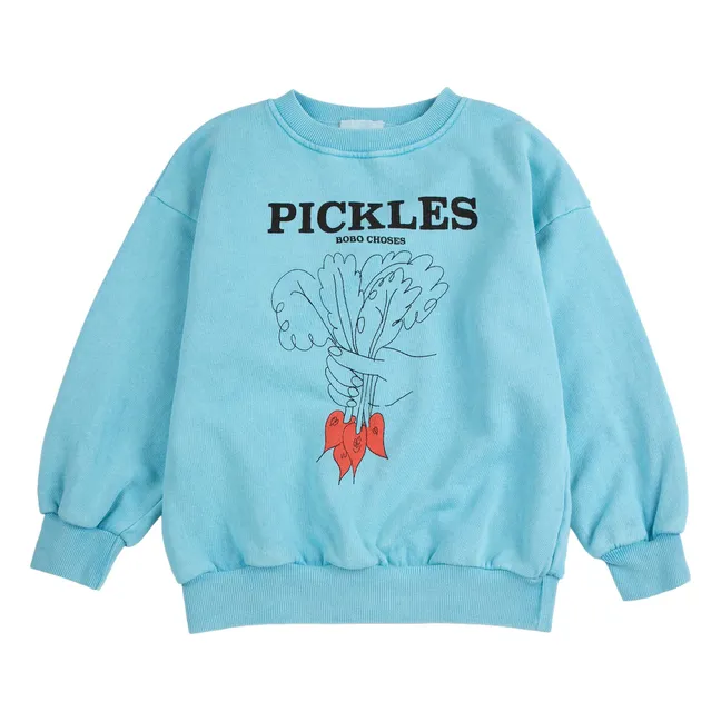 Felpa in cotone biologico Pickles | Azzurro