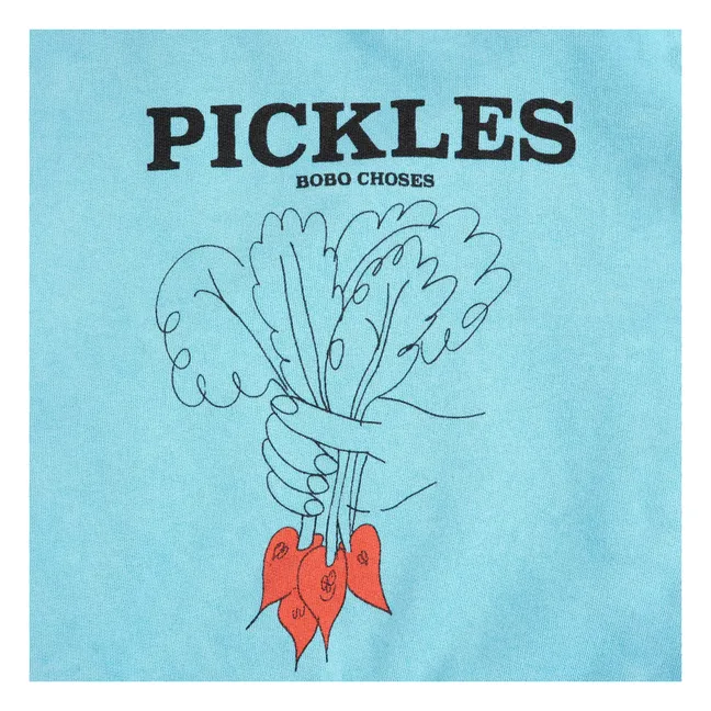 Sudadera Pickles de algodón orgánico | Azul Cielo