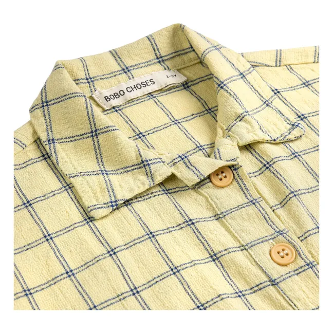 Organic Cotton Checkered Shirt | Yellow