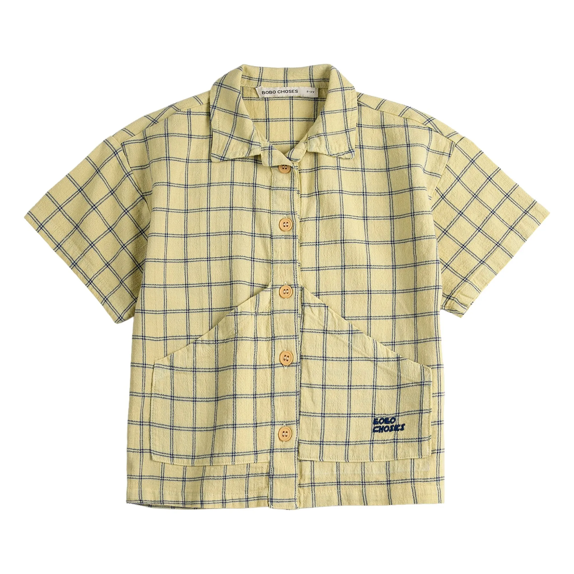 Bobo Choses Yellow Organic Cotton Checkered Shirt