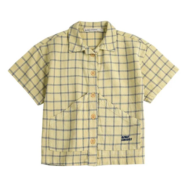 Organic Cotton Checkered Shirt | Yellow