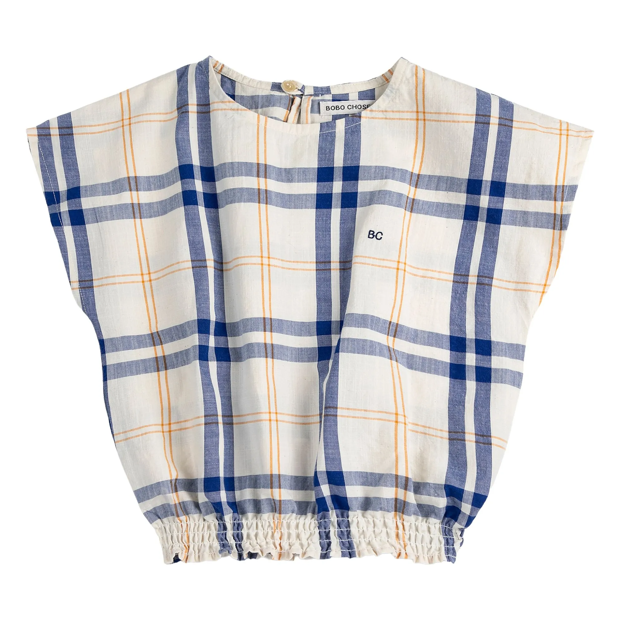 Top Tartan Coton Bio | Blanc- Image produit n°0