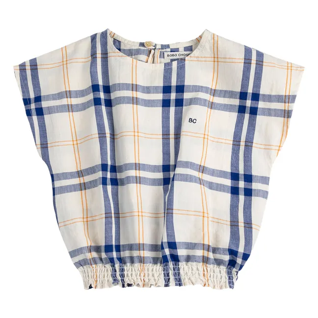 Organic cotton tartan top | White