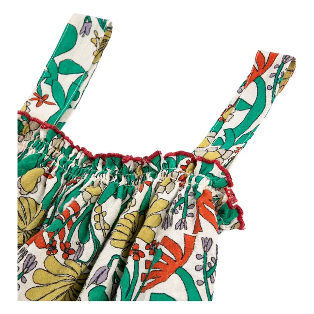 Top de algodón orgánico con camisas floreadas | Blanco