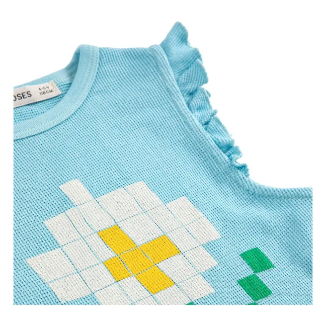 Canotta con volant Daisy in cotone organico | Azzurro