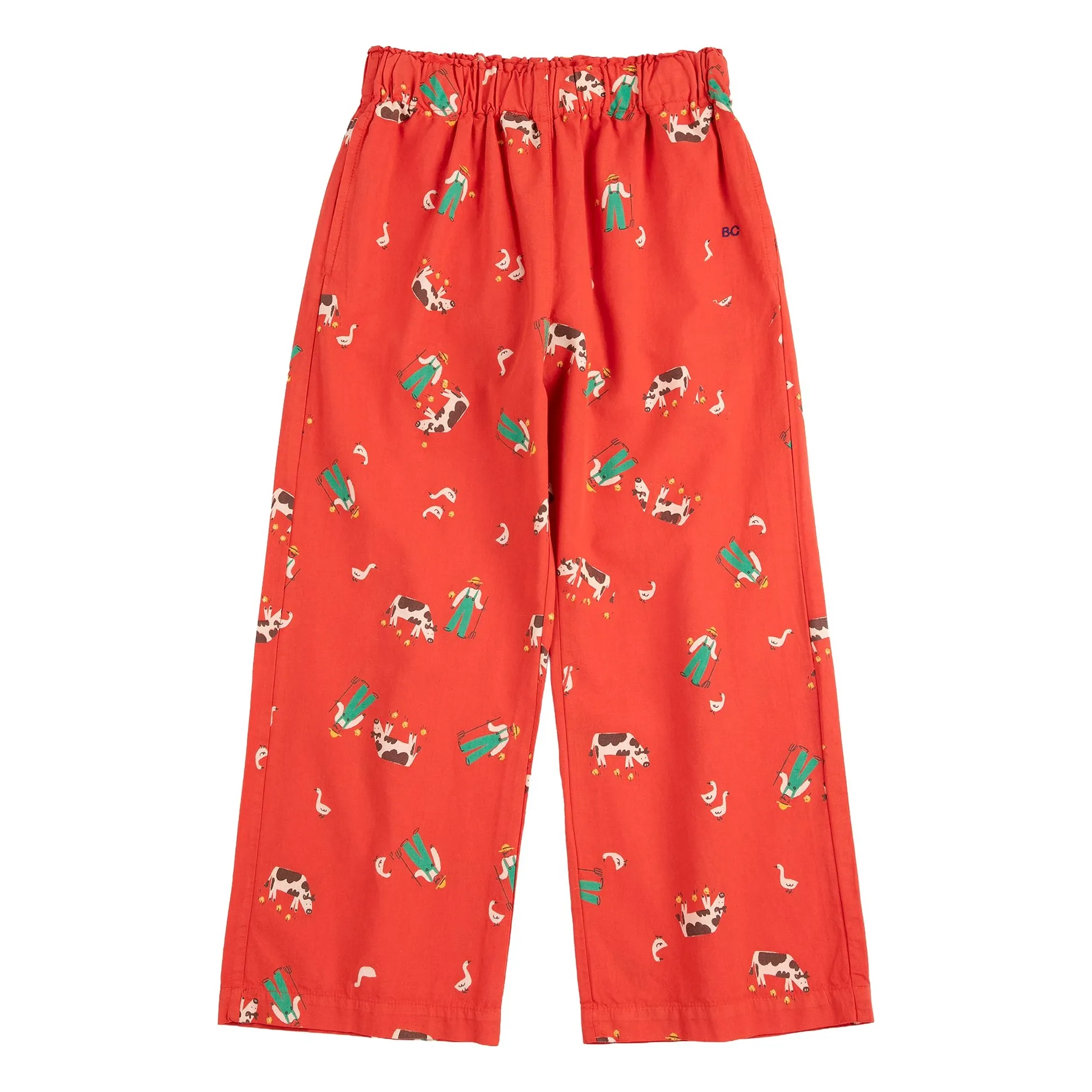 Bobo Choses Red Organic Cotton Farmhouse Pants