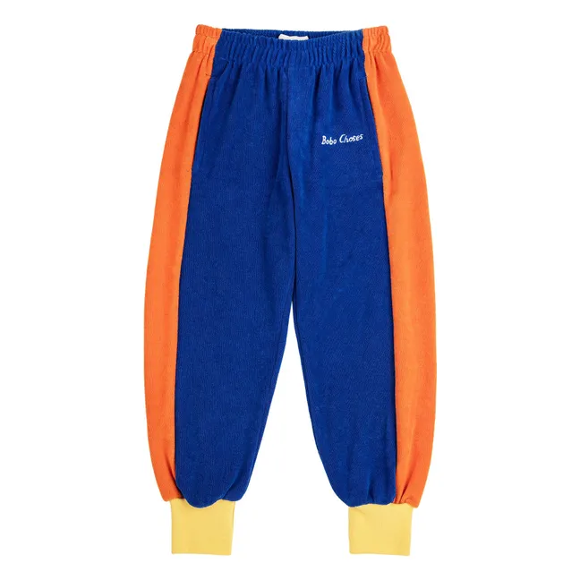Jogger Colorblock Eponge Coton Bio | Bleu roi