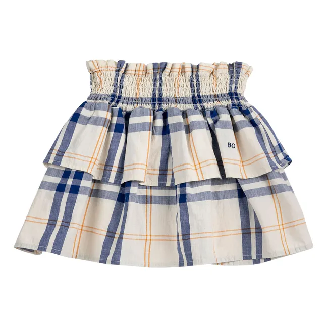 Gonna tartan in cotone biologico | Bianco