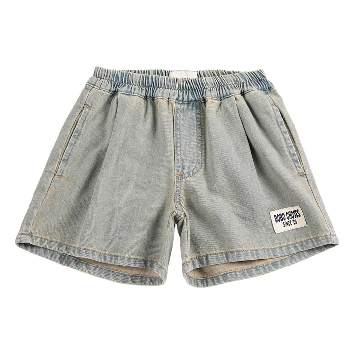 Pantalones cortos vaqueros Bobo Choses desteñidos | Azul- Imagen del producto n°0