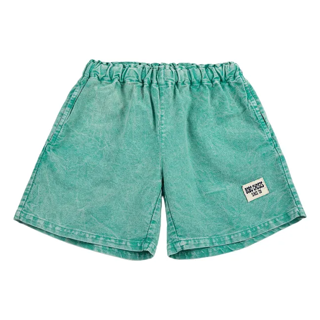 Short Délavé Coton Bio | Vert