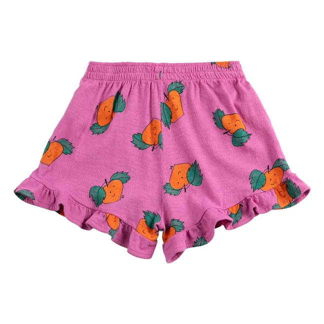 Short naranja con volantes Algodón orgánico | Violeta