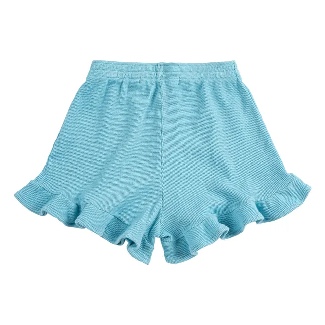 Shorts mit Volants Bobo Choses Bio-Baumwolle | Hellblau