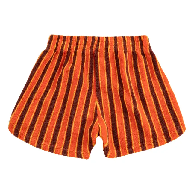 Striped Terry Shorts | Orange