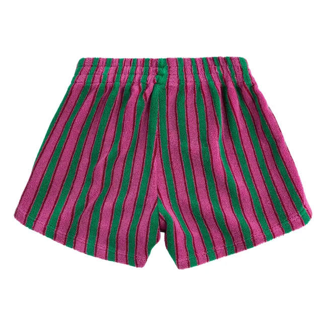 Pantalones cortos de rayas de rizo | Verde