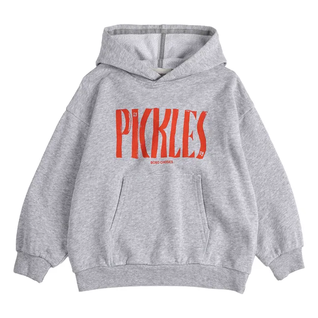 Sudadera con capucha de algodón ecológico Pickles | Gris Jaspeado