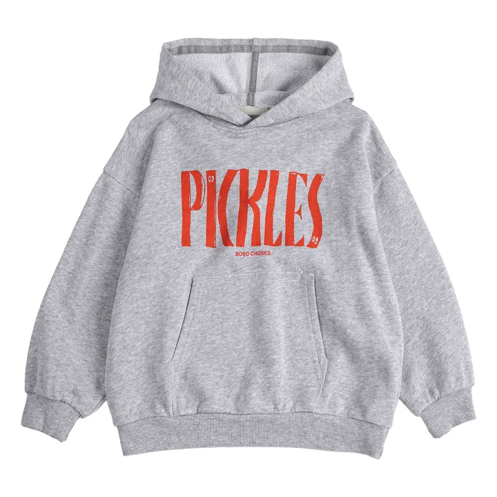 Sudadera con capucha de algodón ecológico Pickles | Gris Jaspeado- Imagen del producto n°0