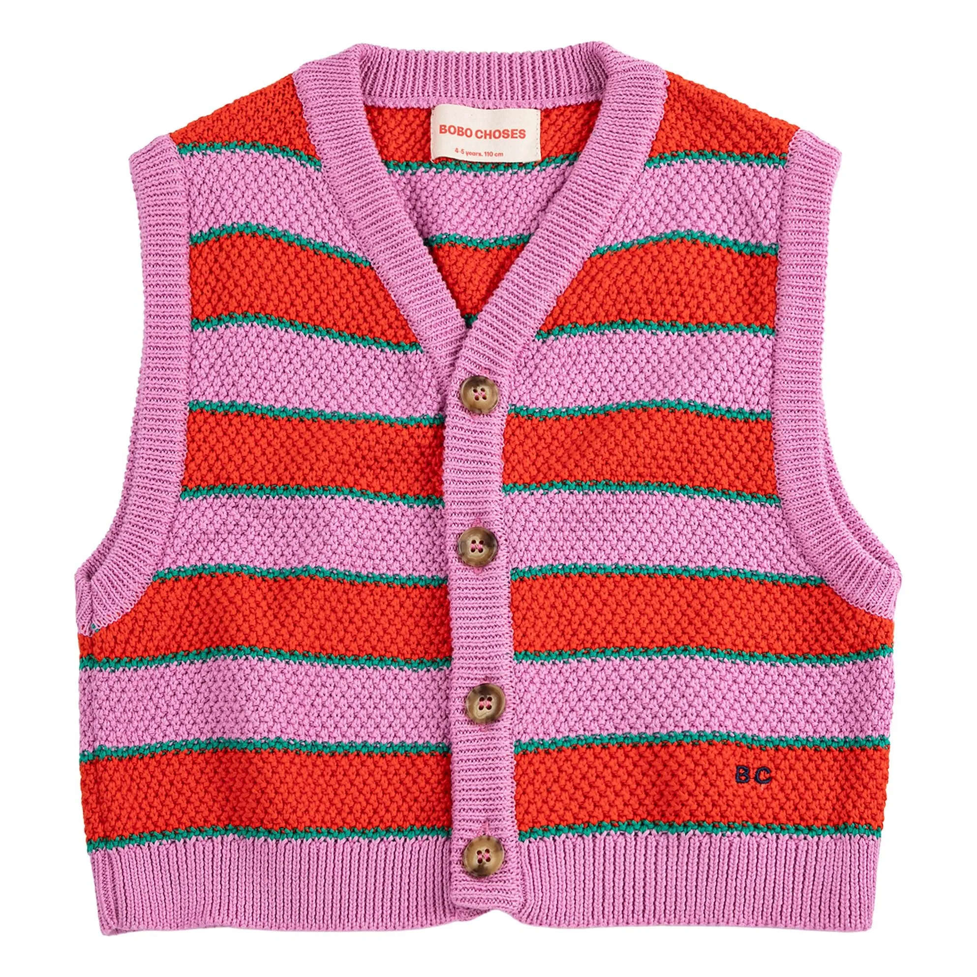 Bobo Choses Purple Striped Organic Cotton Sleeveless Vest