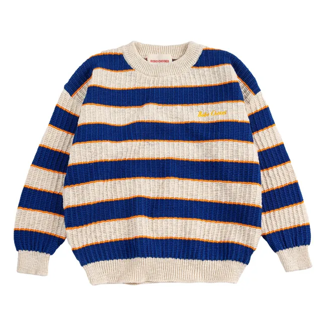 Jersey de rayas de algodón ecológico | Beige chiné