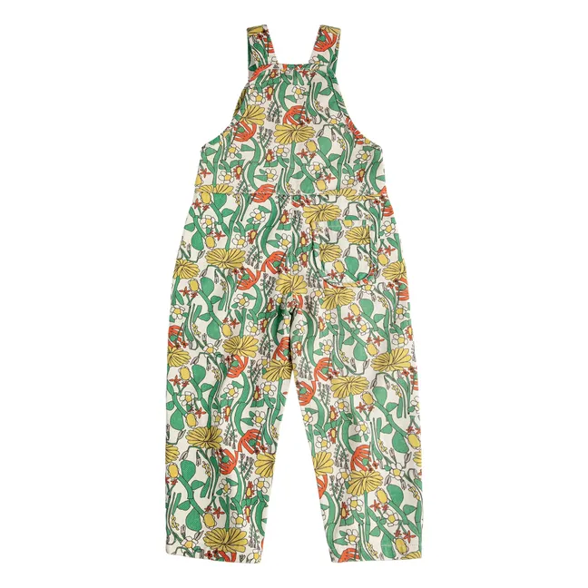 Organic cotton floral overalls | White