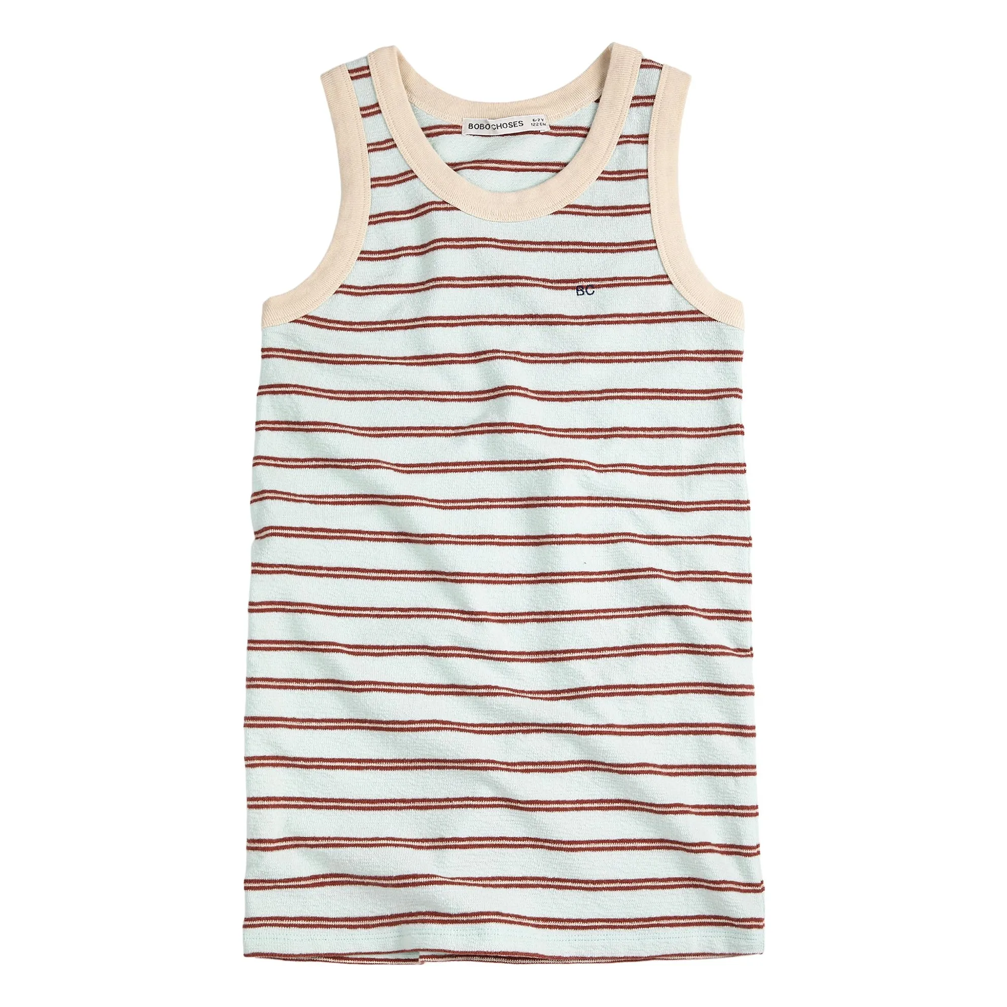 Bobo Choses Pale Blue Striped Organic Cotton Tank Dress