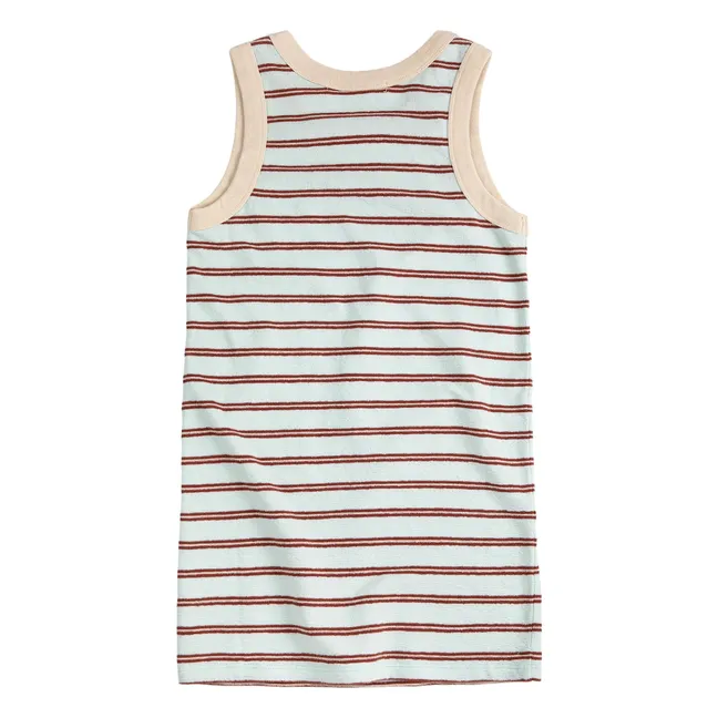 Vestido de tirantes a rayas Algodón orgánico | Azul Pálido