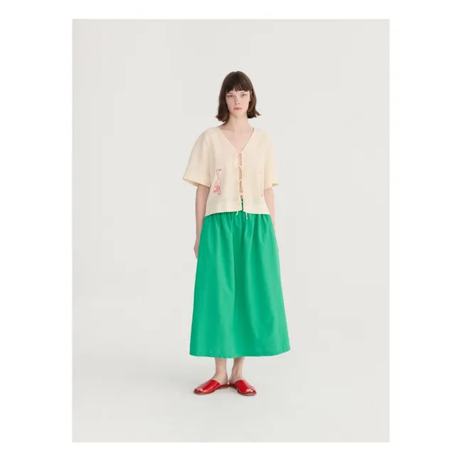 Jupe Evasé Coton Bio | Vert