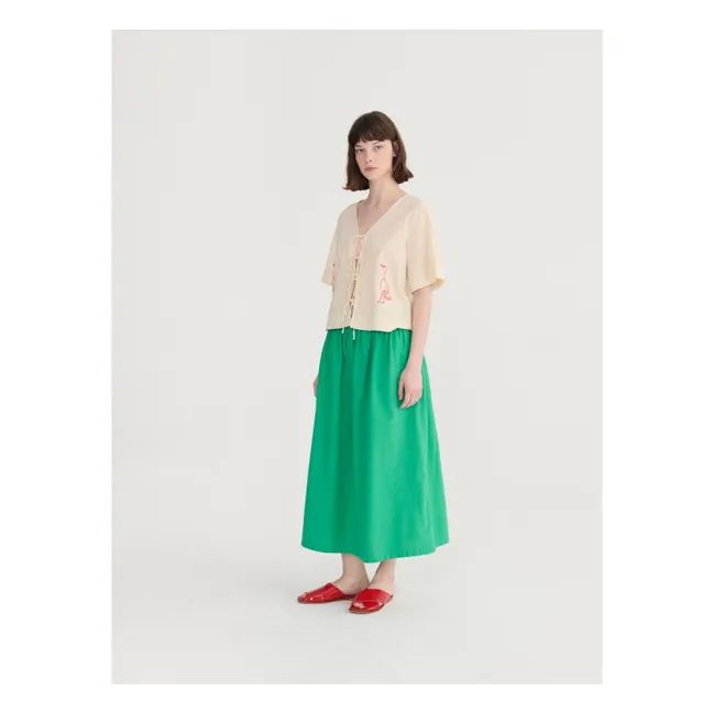 Jupe Evasé Coton Bio | Vert