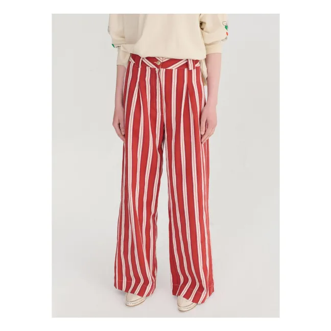 Hose Streifen Baumwolle | Rot