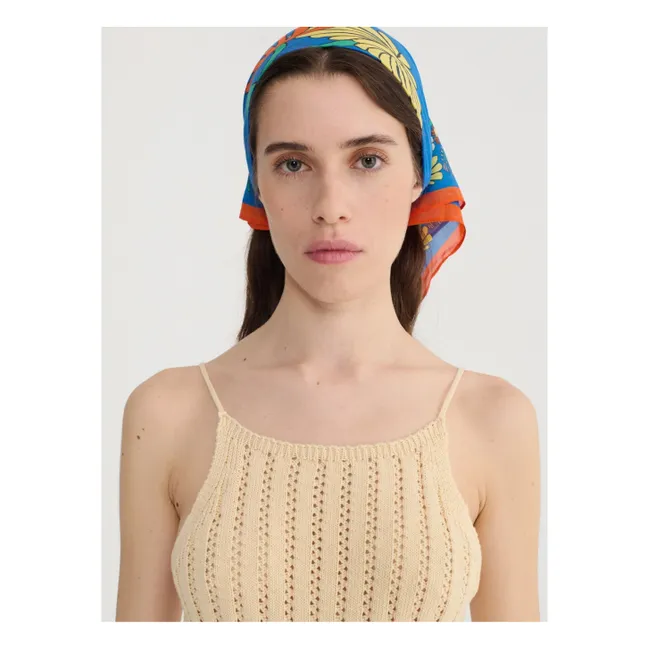 Foulard Color Herbalist Soie et Coton | Bleu