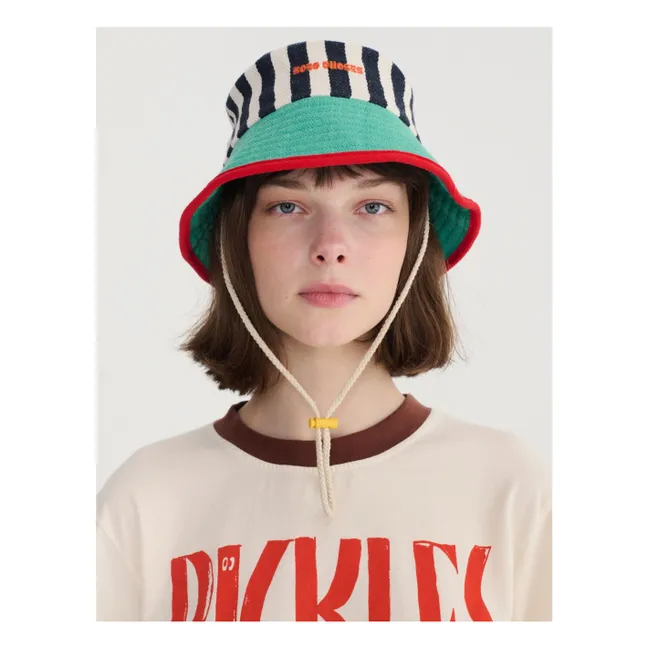 Gorro de algodón reciclado Color Block | Azul