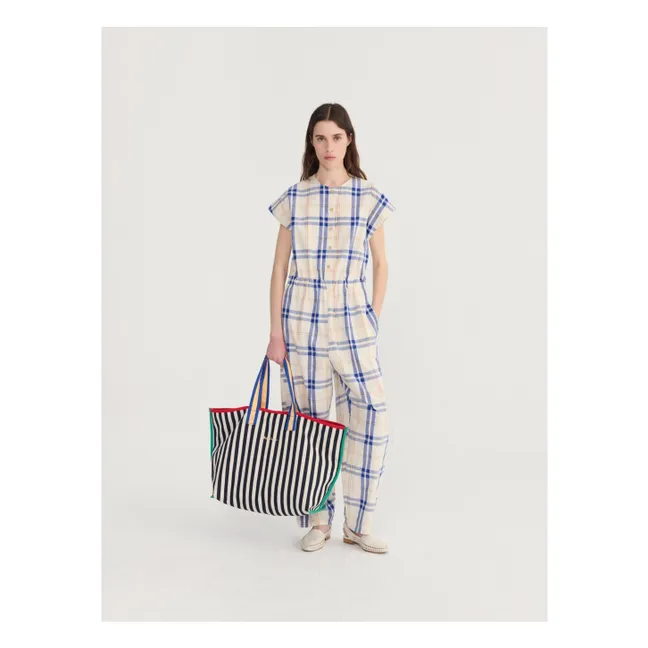 Sac Color Block Coton Recyclé | Bleu