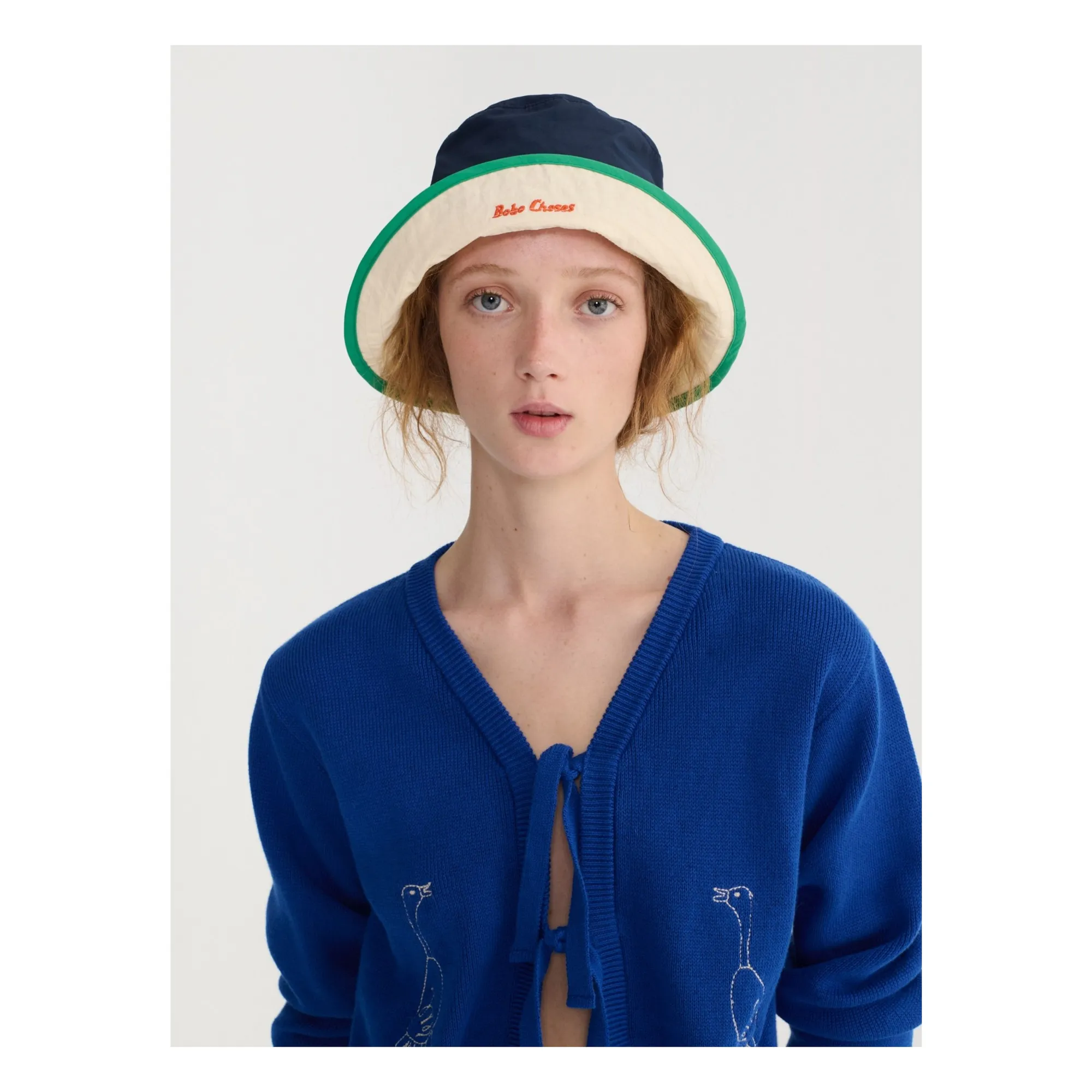 Chapeau Color Block Coton Recyclé | Bleu- Image produit n°2