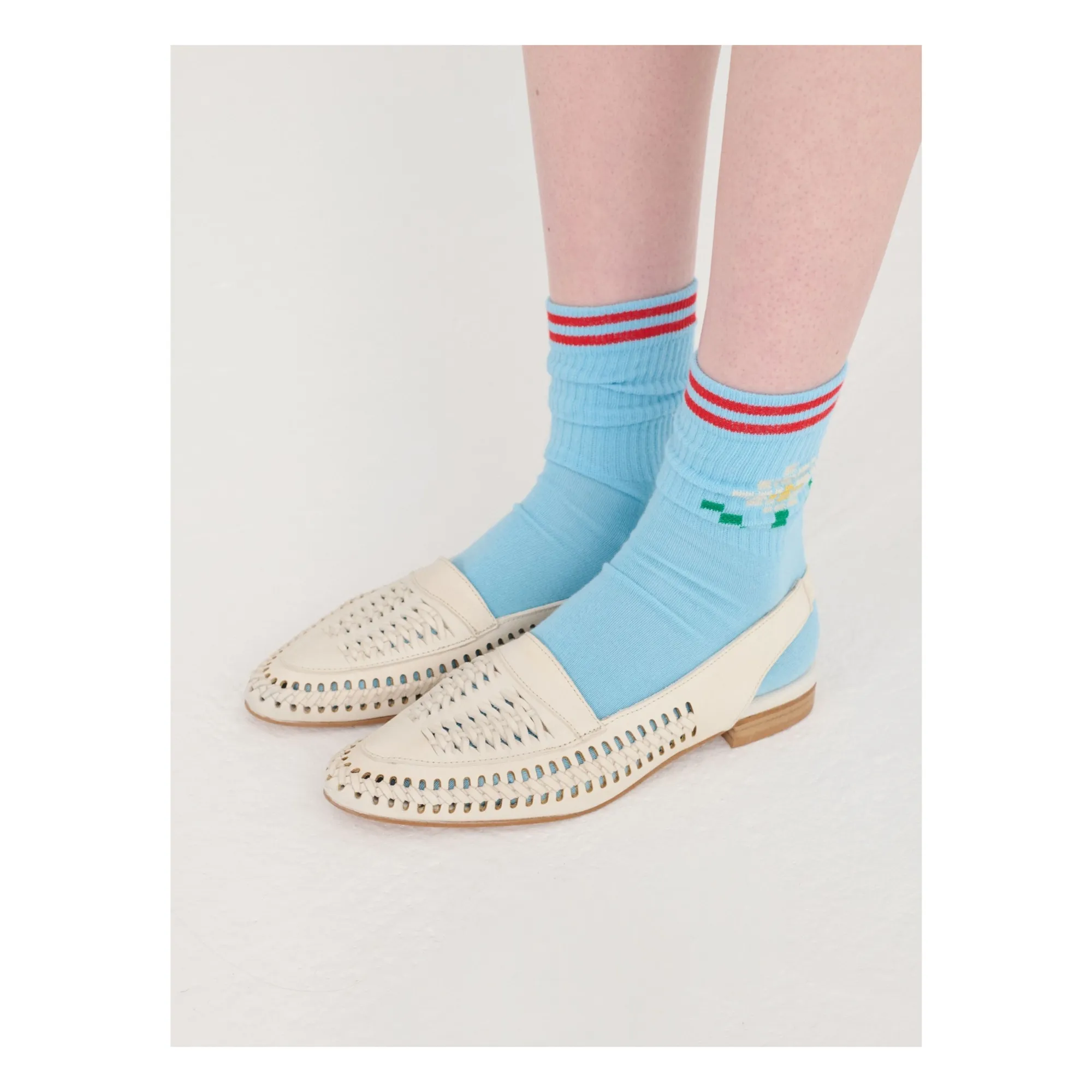 Slingback Cuir Tressé | Ecru- Image produit n°2