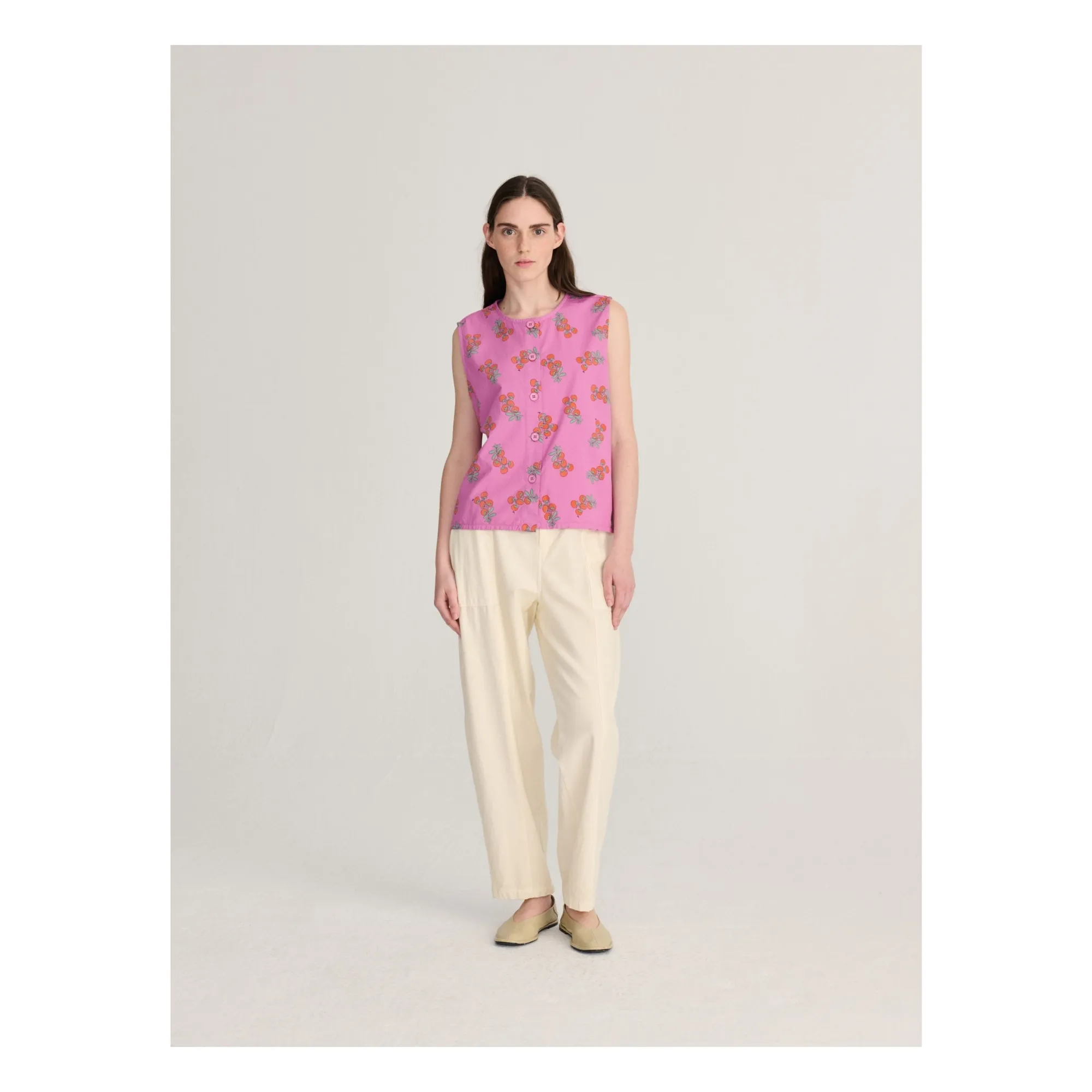 Top Tomatoes Print Coton Bio | Violet- Image produit n°1