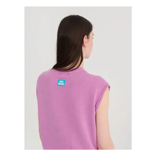 Organic cotton sleeveless sweatshirt | Purple