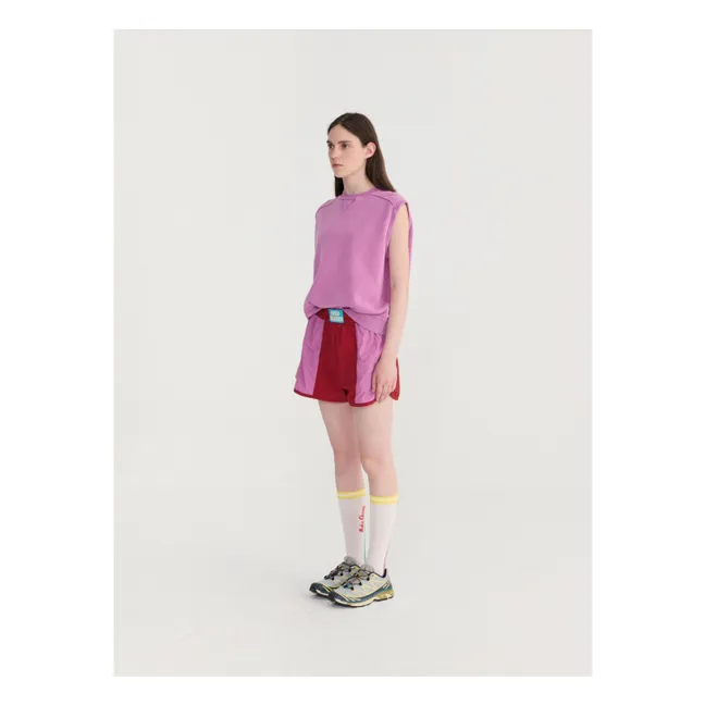 Organic cotton sleeveless sweatshirt | Purple