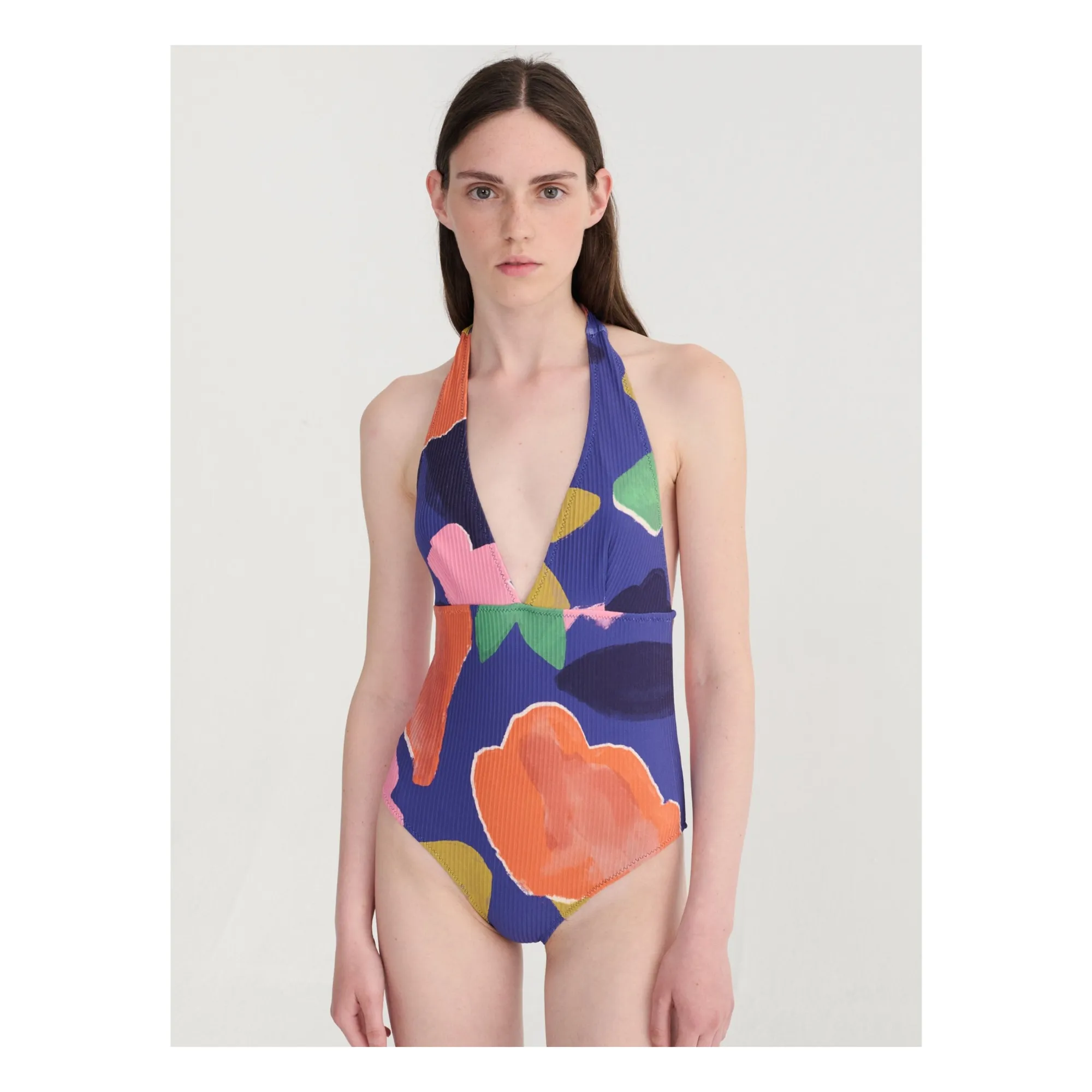 Maillot Une Pièce Blooming Color | Bleu- Image produit n°1