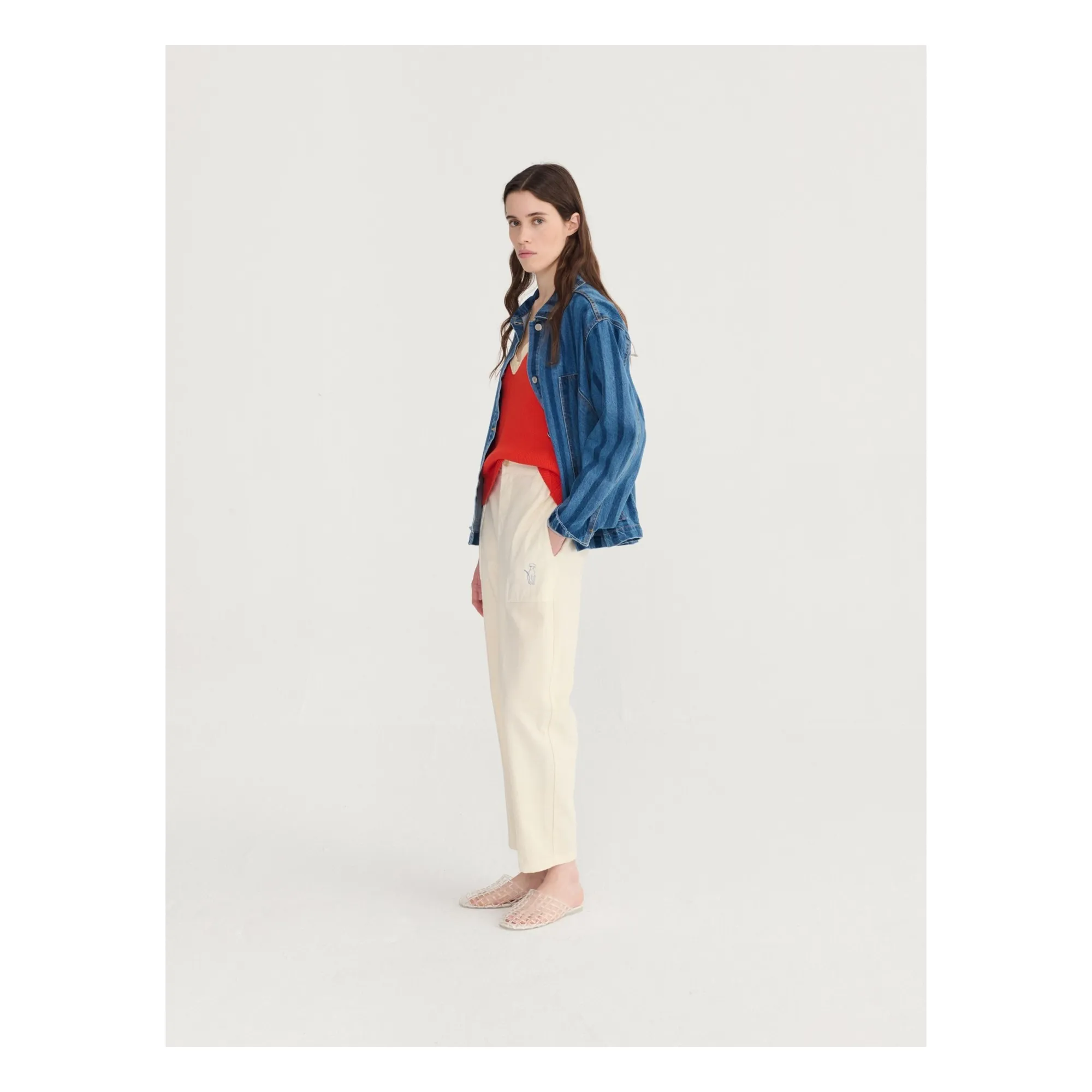 Veste Rayures Denim Coton Bio | Bleu- Image produit n°4