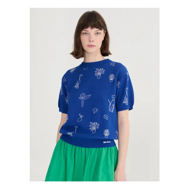 Summer Trip organic cotton sweater | Blue